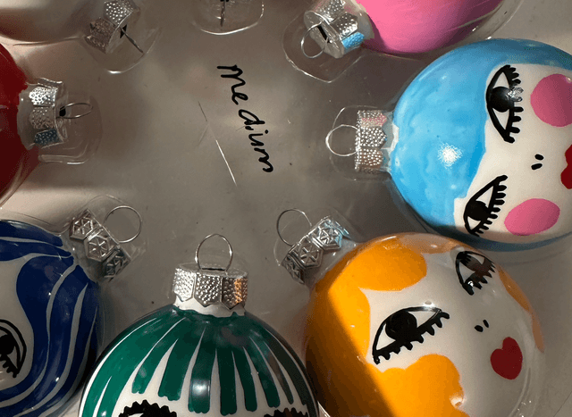 Medium 6cm -Glass Baubles- handpainted Female Faces