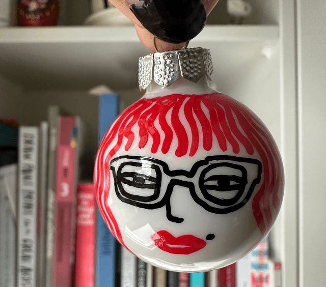 Small 4cm  Glass Baubles- handpainted Female Faces