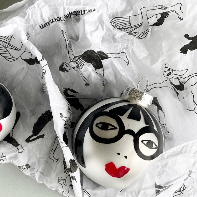 Medium 6cm -Glass Baubles- handpainted Female Faces