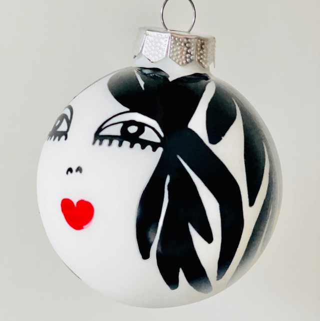 Medium 6cm -Glass Baubles- handpainted Female Faces