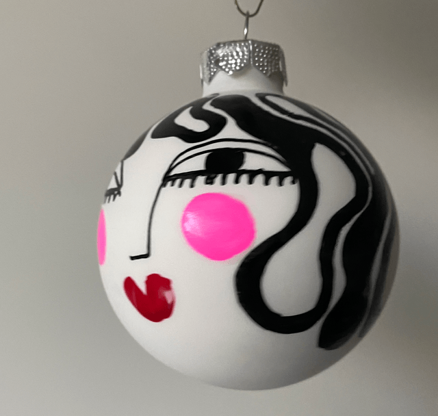 Medium 6cm -Glass Baubles- handpainted Female Faces